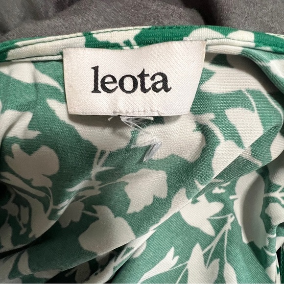 LEOTA Felicity Sleeveless Green Floral Faux Wrap Dress - size Extra Large Summer - Picture 4 of 6